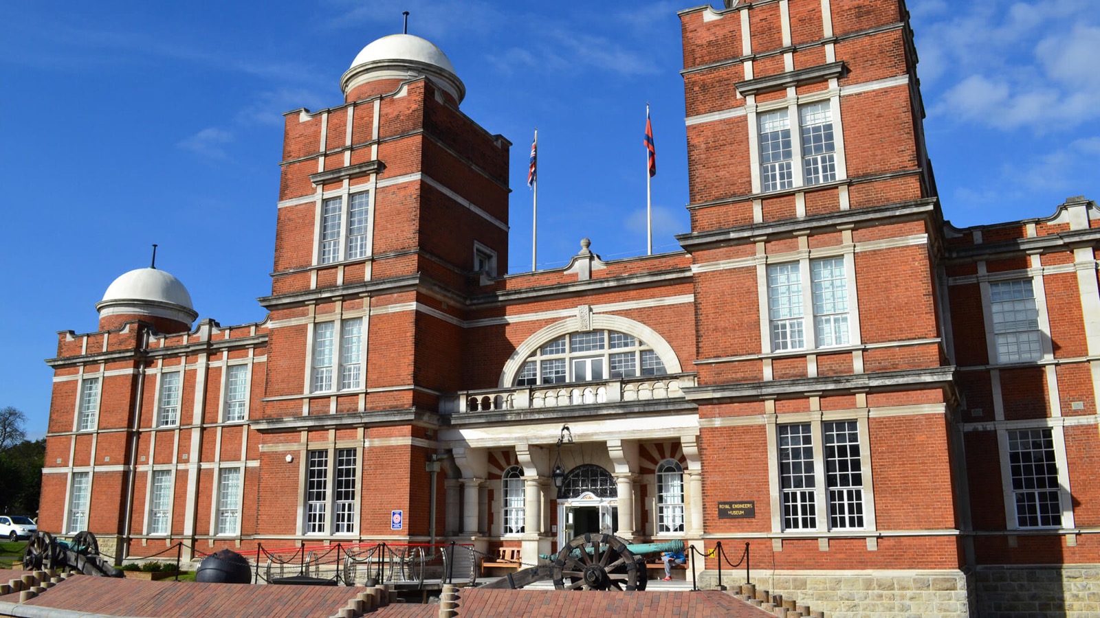 The Royal Engineers Museum building in Gillingham, with its red-brick facade and domed tower