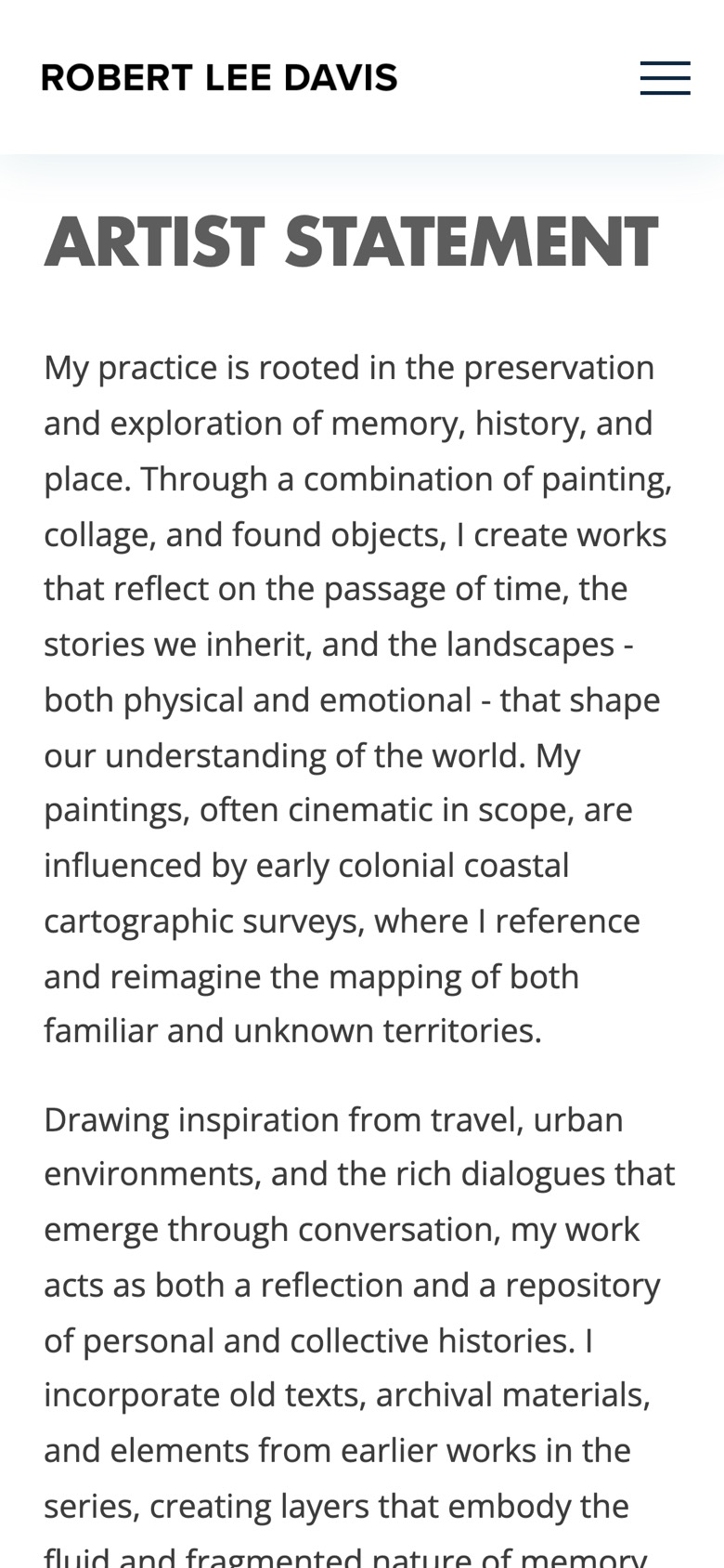 The artist statement on a phone